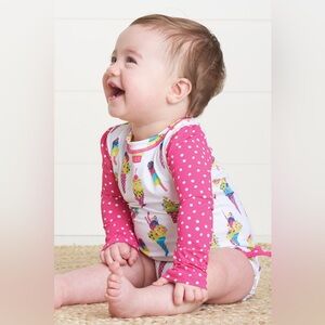 Hatley // Pink and White Ice Cream Print Kids Rashguard One Piece Swimsuit